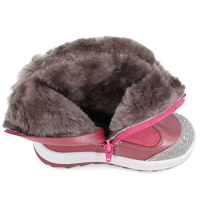 Сапожки малодетские нат.мех, артикул 2036, цвет брусничный купить в интернет-магазине Shoeslel с доставкой по России