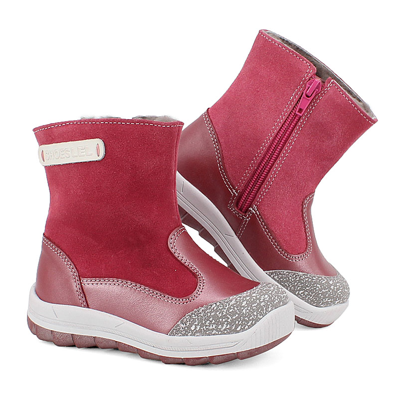 Сапожки малодетские нат.мех, артикул 2036, цвет брусничный купить в интернет-магазине Shoeslel с доставкой по России