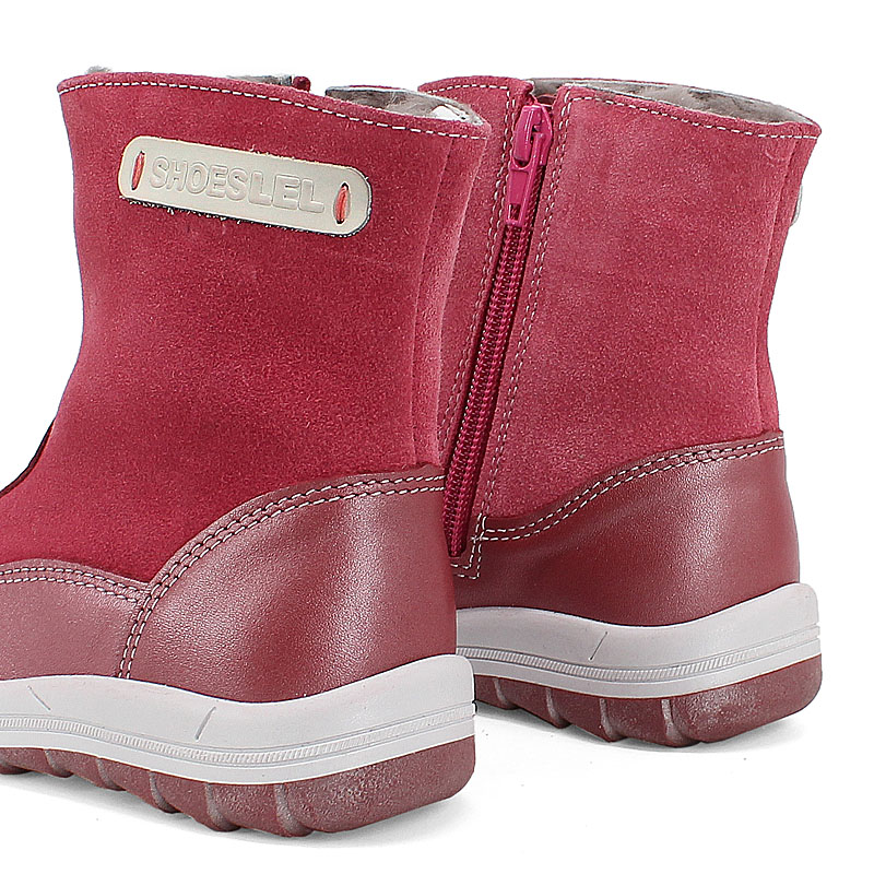 Сапожки малодетские нат.мех, артикул 2036, цвет брусничный купить в интернет-магазине Shoeslel с доставкой по России