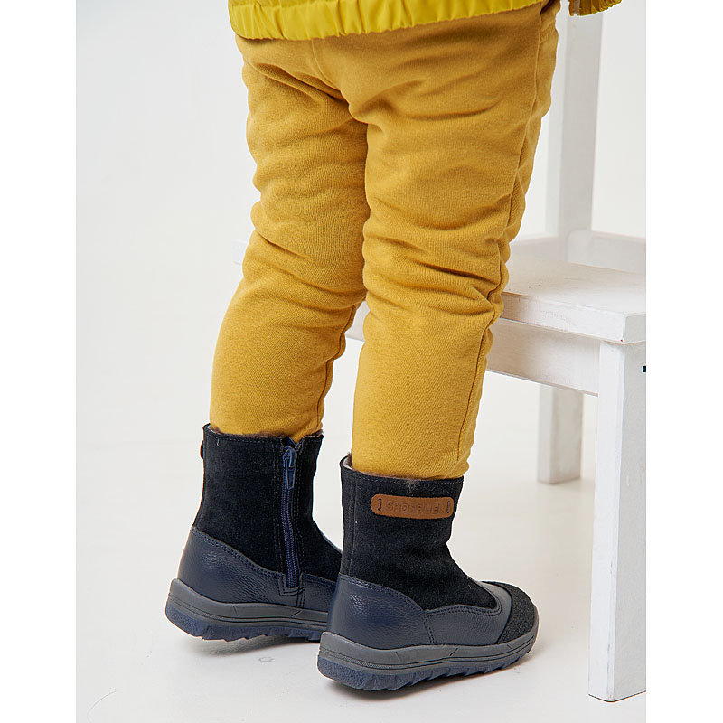 Сапожки малодетские нат.мех, артикул 2036, цвет синий купить в интернет-магазине Shoeslel с доставкой по России