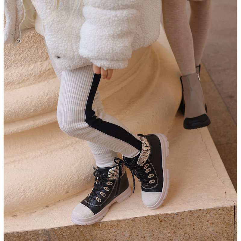 Ботинки, артикул 2053, цвет черно-бежевый купить в интернет-магазине Shoeslel с доставкой по России