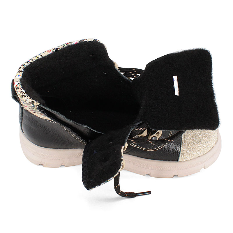 Ботинки, артикул 2053, цвет черно-бежевый купить в интернет-магазине Shoeslel с доставкой по России