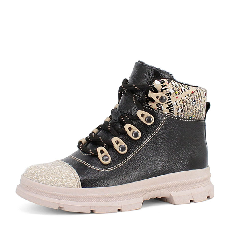 Ботинки, артикул 2053, цвет черно-бежевый купить в интернет-магазине Shoeslel с доставкой по России