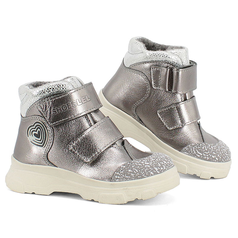 Ботинки малодетские, артикул 2083, цвет серебристый купить в интернет-магазине Shoeslel с доставкой по России