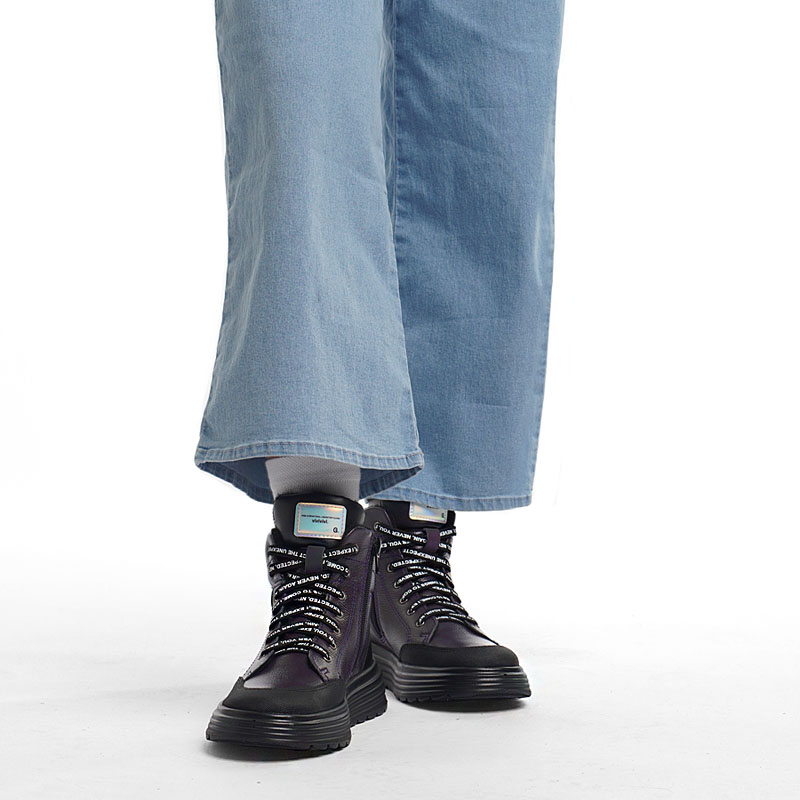 Ботинки, артикул 2084, цвет черничный купить в интернет-магазине Shoeslel с доставкой по России