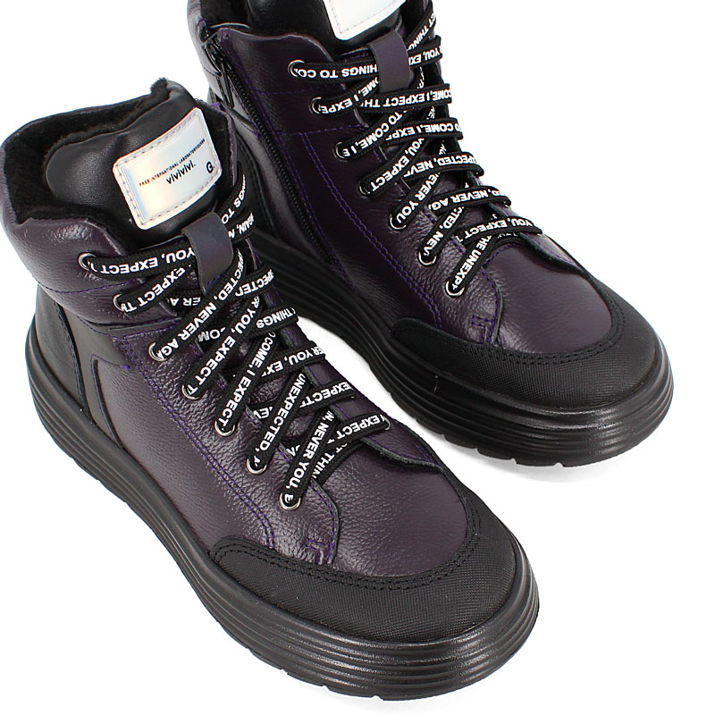 Ботинки, артикул 2084, цвет черничный купить в интернет-магазине Shoeslel с доставкой по России