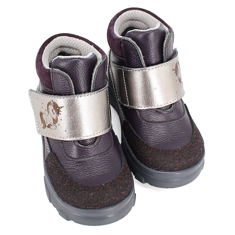 Ботинки малодетские, артикул 2087, цвет черничный купить в интернет-магазине Shoeslel с доставкой по России