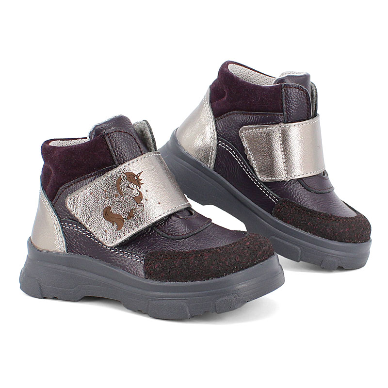 Ботинки малодетские, артикул 2087, цвет черничный купить в интернет-магазине Shoeslel с доставкой по России
