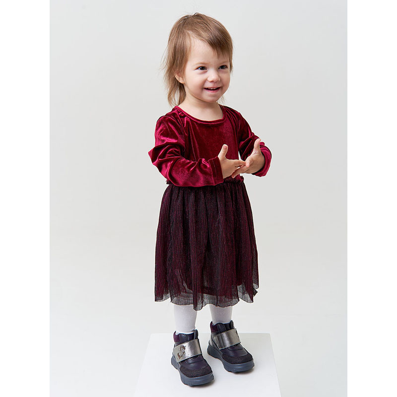 Ботинки малодетские, артикул 2087, цвет черничный купить в интернет-магазине Shoeslel с доставкой по России