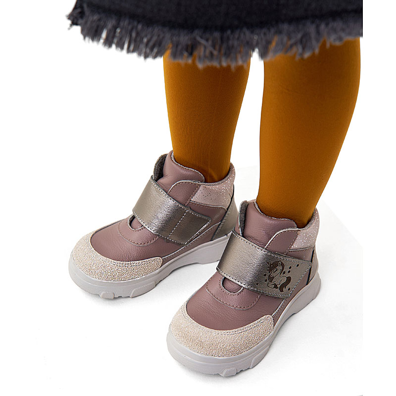 Ботинки малодетские, артикул 2087, цвет пыльно-розовый купить в интернет-магазине Shoeslel с доставкой по России