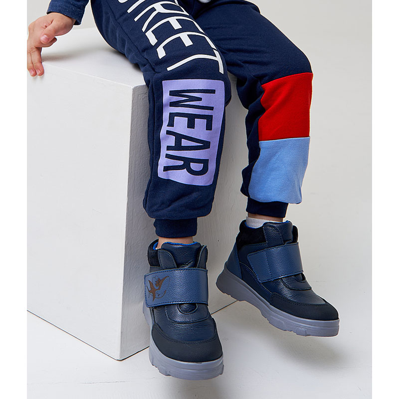 Ботинки малодетские, артикул 2087, цвет синий купить в интернет-магазине Shoeslel с доставкой по России