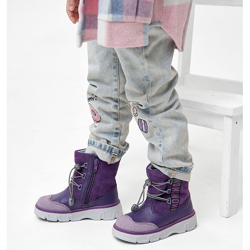 Сапожки малодетские, артикул 2104, цвет фиолетовый купить в интернет-магазине Shoeslel с доставкой по России