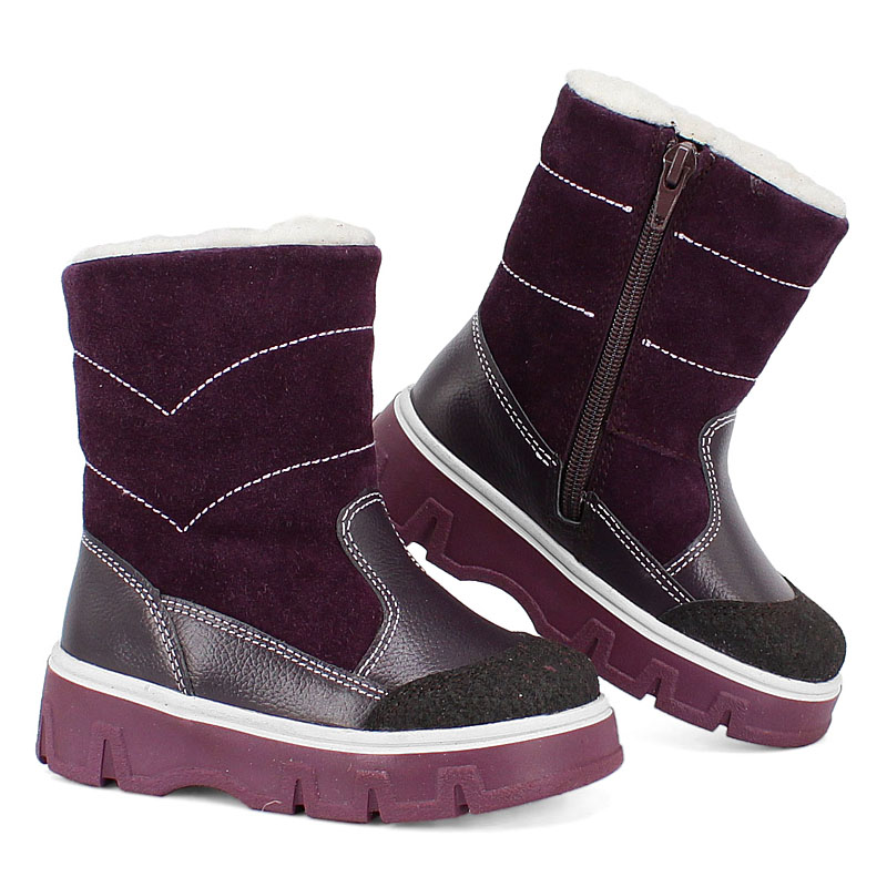 Сапожки малодетские, артикул 2105, цвет черничный купить в интернет-магазине Shoeslel с доставкой по России