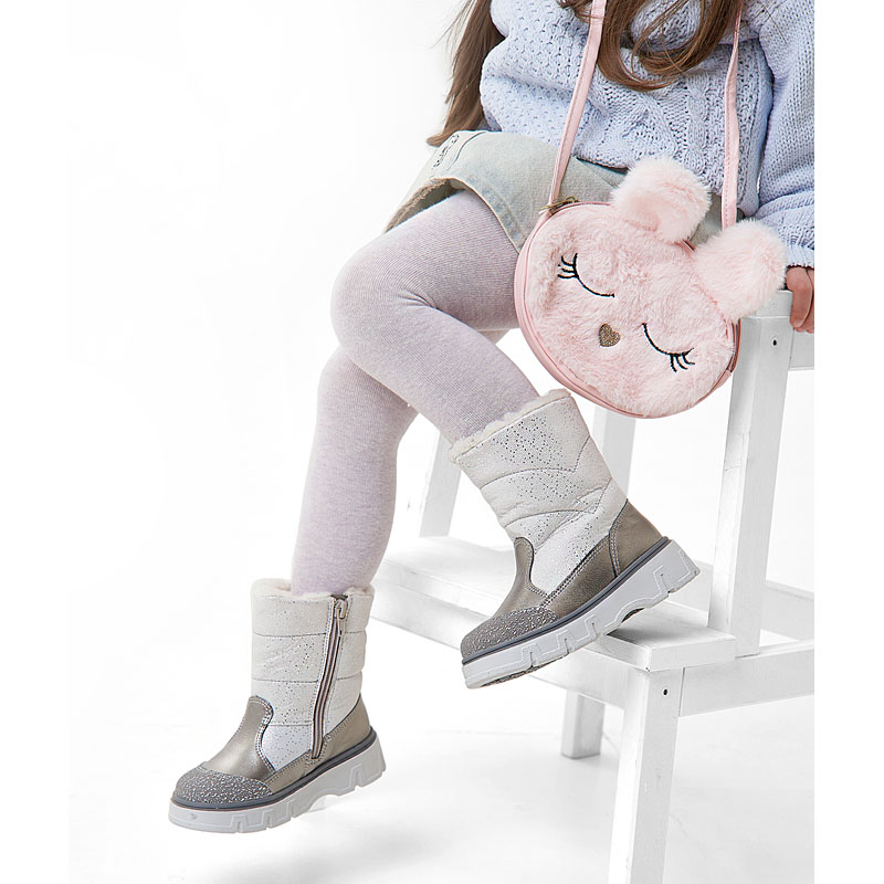 Сапожки малодетские, артикул 2105, цвет т.серебро купить в интернет-магазине Shoeslel с доставкой по России