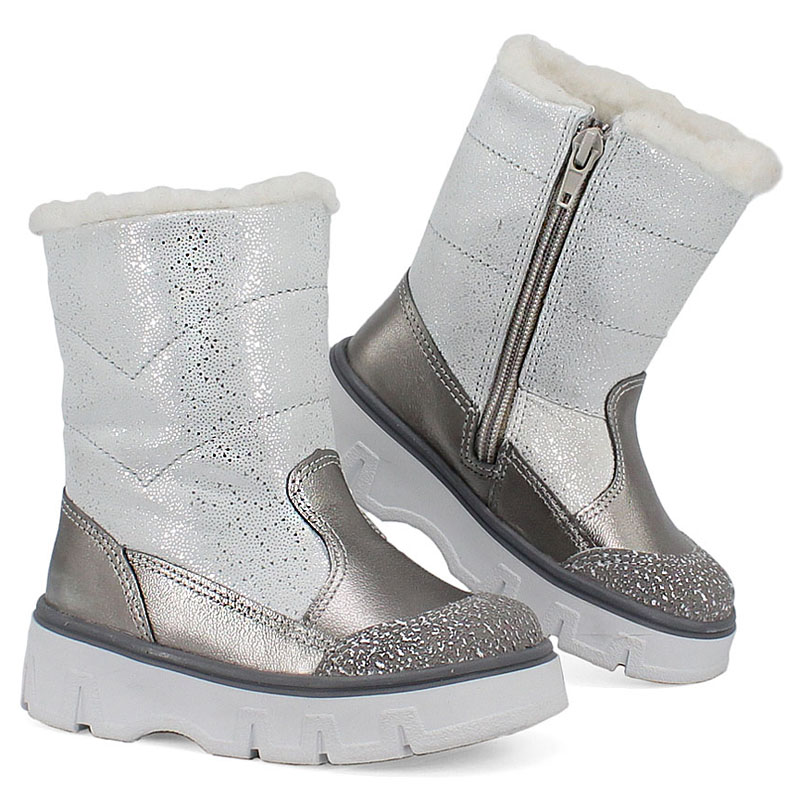 Сапожки малодетские, артикул 2105, цвет т.серебро купить в интернет-магазине Shoeslel с доставкой по России