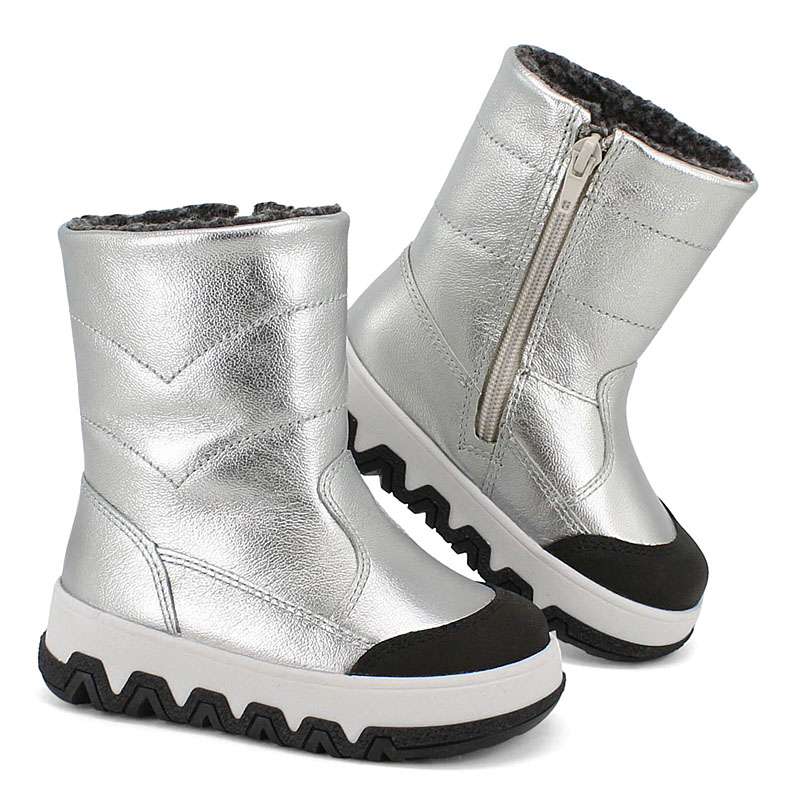 Сапожки малодетские, артикул 2105, цвет серебро купить в интернет-магазине Shoeslel с доставкой по России