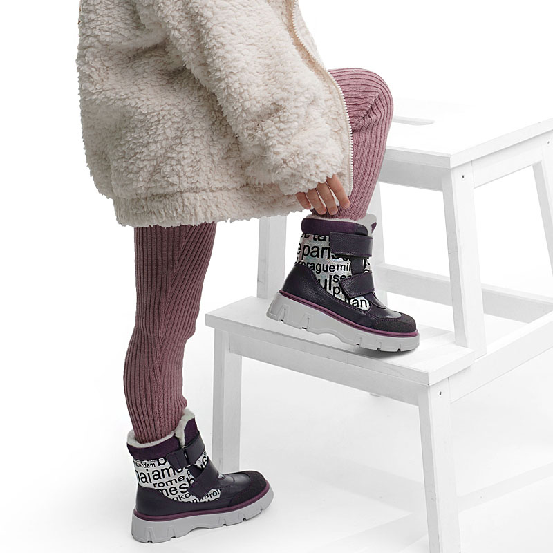 Ботинки малодетские, артикул 2111, цвет черничный купить в интернет-магазине Shoeslel с доставкой по России