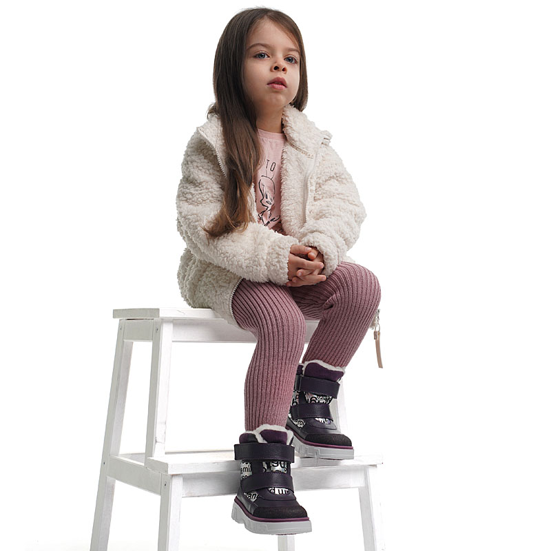 Ботинки малодетские, артикул 2111, цвет черничный купить в интернет-магазине Shoeslel с доставкой по России