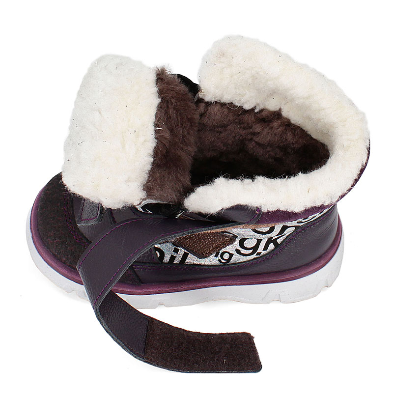 Ботинки малодетские, артикул 2111, цвет черничный купить в интернет-магазине Shoeslel с доставкой по России