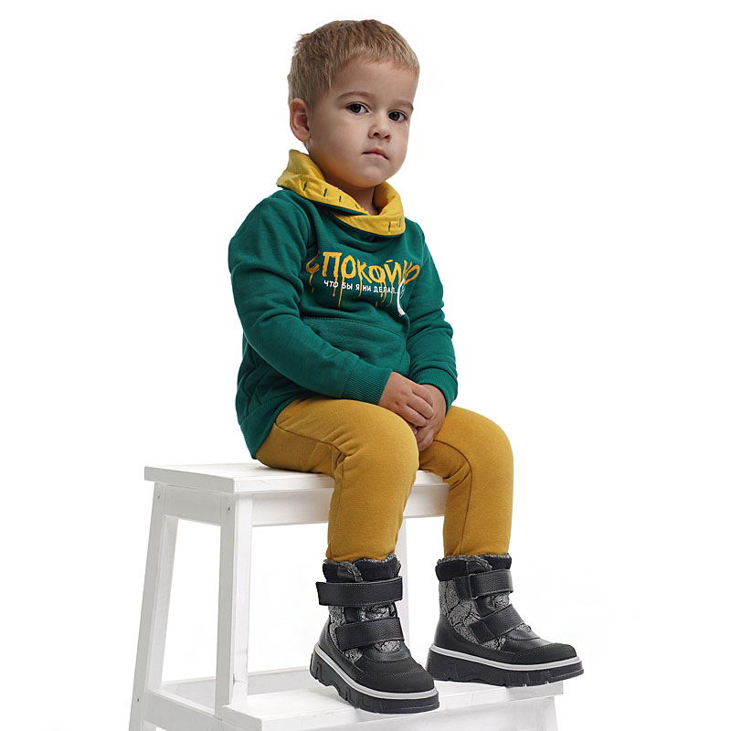 Ботинки малодетские, артикул 2111, цвет черный купить в интернет-магазине Shoeslel с доставкой по России