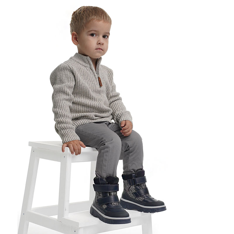 Ботинки малодетские, артикул 2111, цвет синий купить в интернет-магазине Shoeslel с доставкой по России