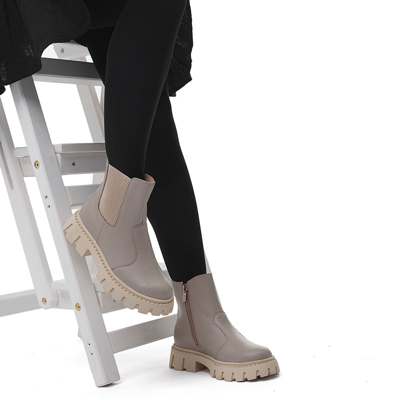 Ботинки, артикул 2137, цвет бежевый купить в интернет-магазине Shoeslel с доставкой по России