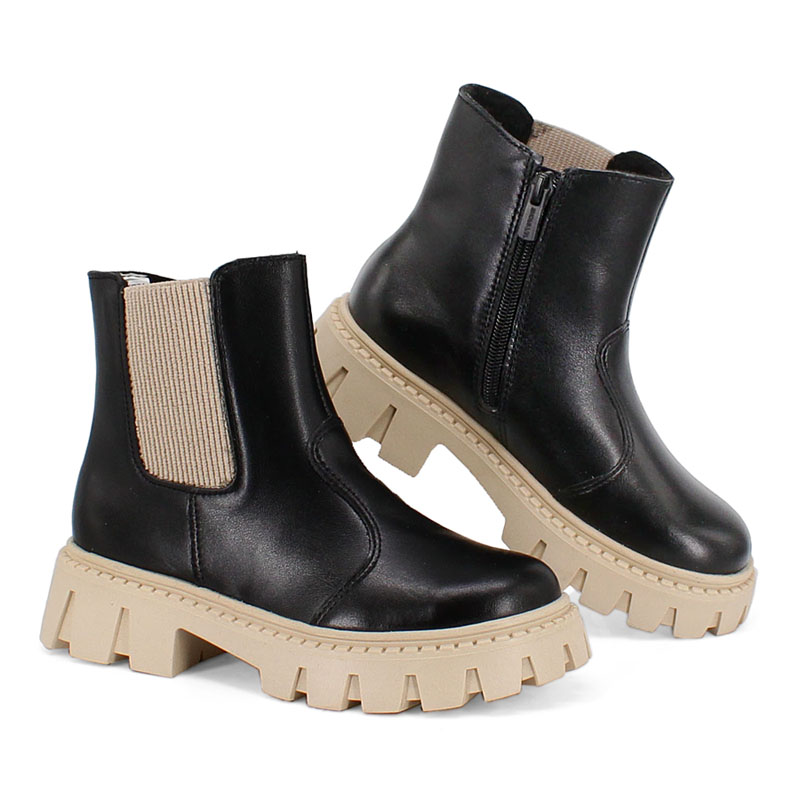 Ботинки, артикул 2137, цвет черно-бежевый купить в интернет-магазине Shoeslel с доставкой по России