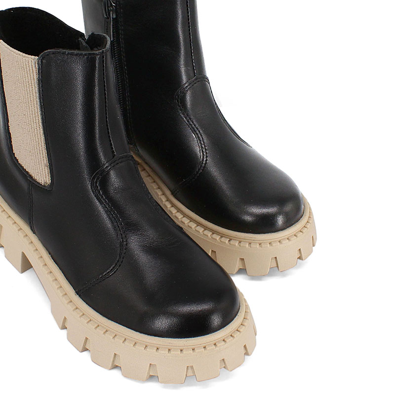 Ботинки, артикул 2137, цвет черно-бежевый купить в интернет-магазине Shoeslel с доставкой по России