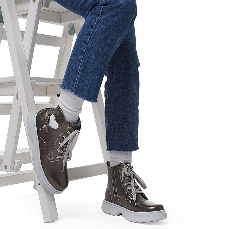 Ботинки, артикул 2145, цвет серебристый купить в интернет-магазине Shoeslel с доставкой по России