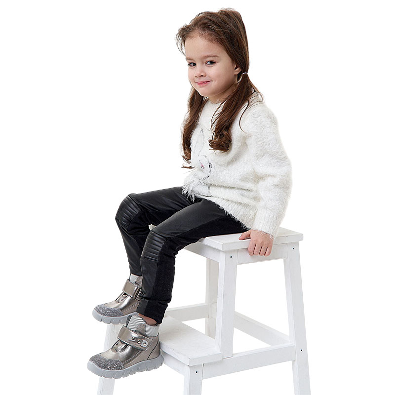 Ботинки малодетские, артикул 2156, цвет т.серебро купить в интернет-магазине Shoeslel с доставкой по России