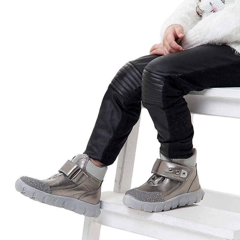 Ботинки малодетские, артикул 2156, цвет т.серебро купить в интернет-магазине Shoeslel с доставкой по России