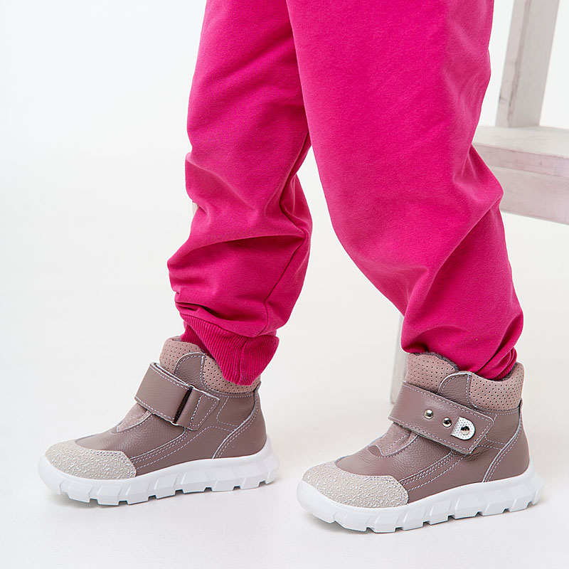 Ботинки малодетские, артикул 2156, цвет пыльно-розовый купить в интернет-магазине Shoeslel с доставкой по России