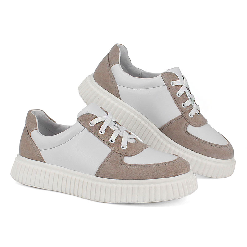 Полуботинки, артикул 2158, цвет бело-бежевый купить в интернет-магазине Shoeslel с доставкой по России