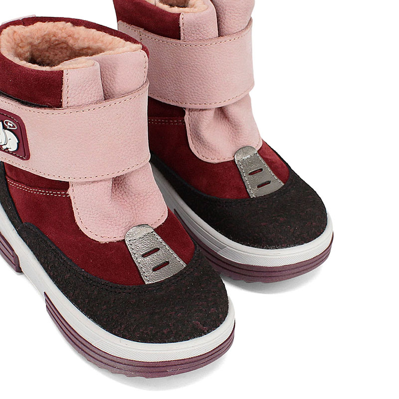 Ботинки малодетские, артикул 2247, цвет бордовый купить в интернет-магазине Shoeslel с доставкой по России