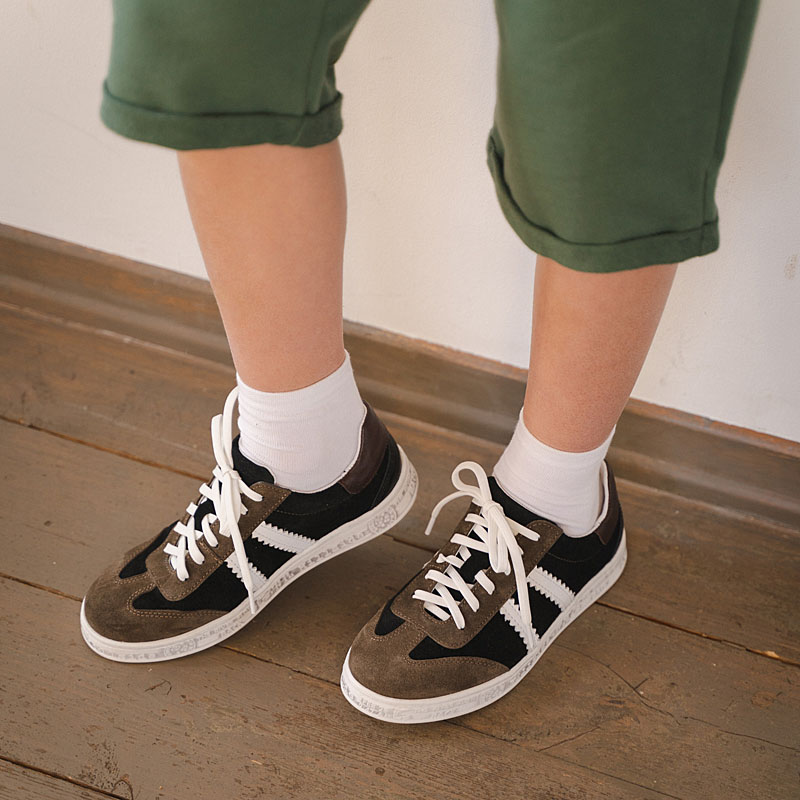 Полуботинки, артикул 2307, цвет горчично-черный купить в интернет-магазине Shoeslel с доставкой по России