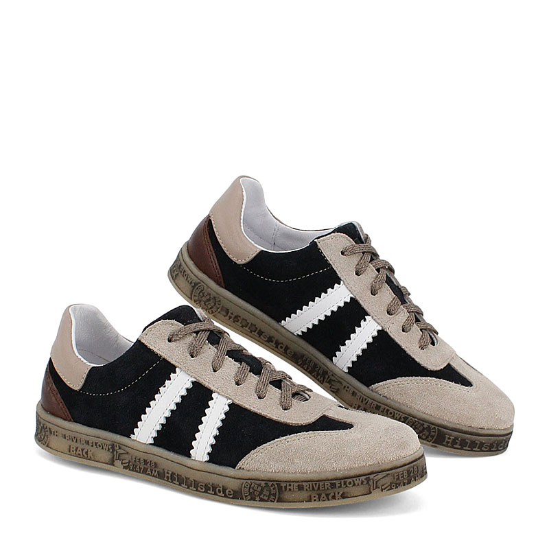 Полуботинки, артикул 2307, цвет бежево-синий купить в интернет-магазине Shoeslel с доставкой по России