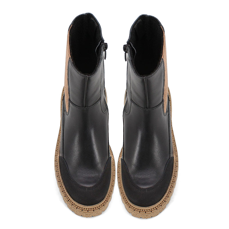 Полусапоги, артикул 2332, цвет черно-бежевый купить в интернет-магазине Shoeslel с доставкой по России