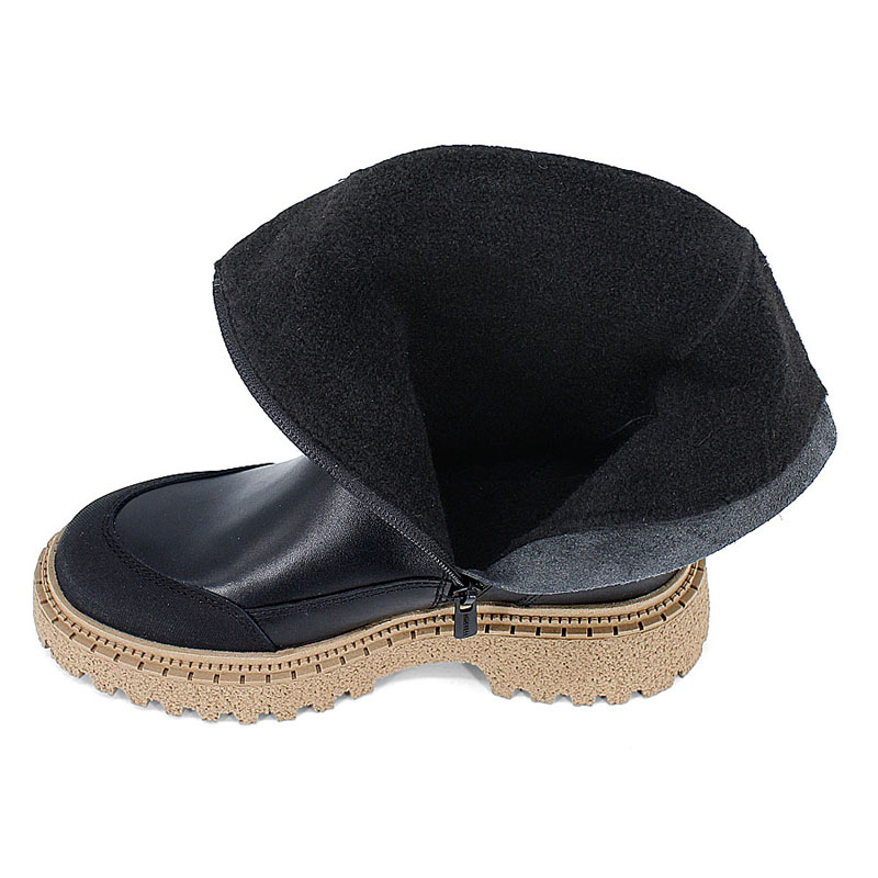 Полусапоги, артикул 2332, цвет черно-бежевый купить в интернет-магазине Shoeslel с доставкой по России