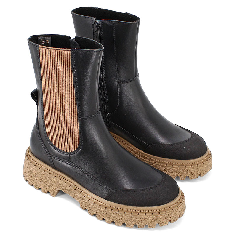 Полусапоги, артикул 2332, цвет черно-бежевый купить в интернет-магазине Shoeslel с доставкой по России