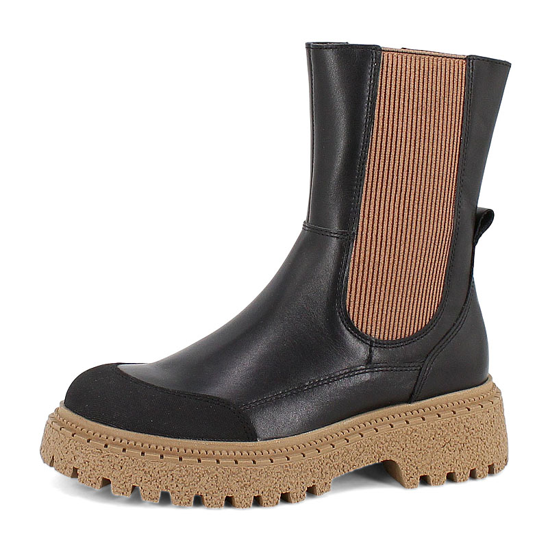 Полусапоги, артикул 2332, цвет черно-бежевый купить в интернет-магазине Shoeslel с доставкой по России