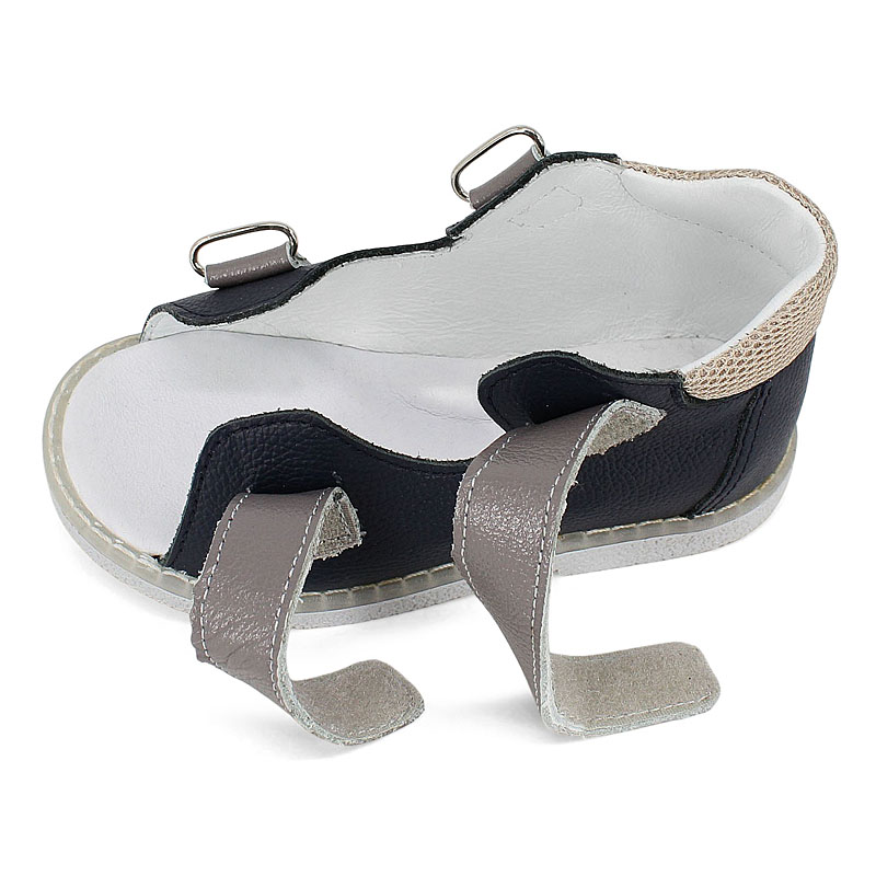 Туфли летние открытые малодетские, артикул 2338, цвет сине-серый купить в интернет-магазине Shoeslel с доставкой по России