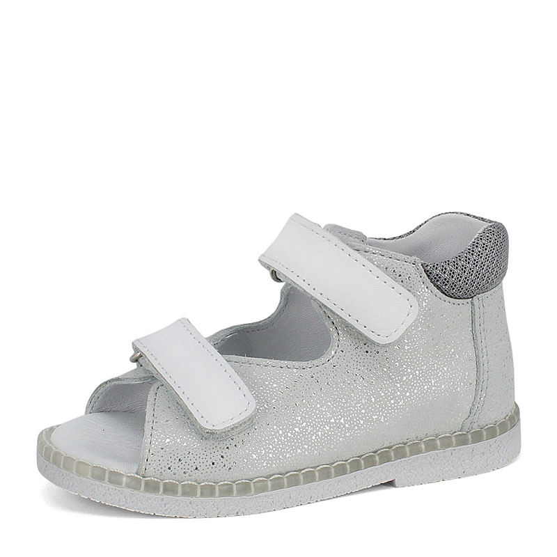 Туфли летние открытые малодетские, артикул 2338, цвет серебристый купить в интернет-магазине Shoeslel с доставкой по России