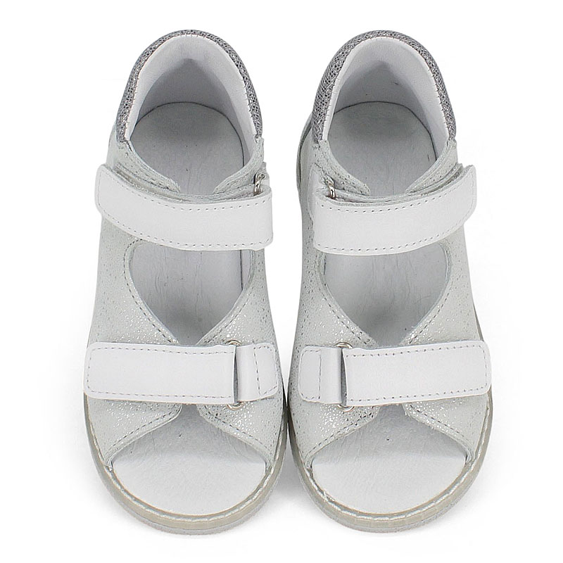 Туфли летние открытые малодетские, артикул 2338, цвет серебристый купить в интернет-магазине Shoeslel с доставкой по России