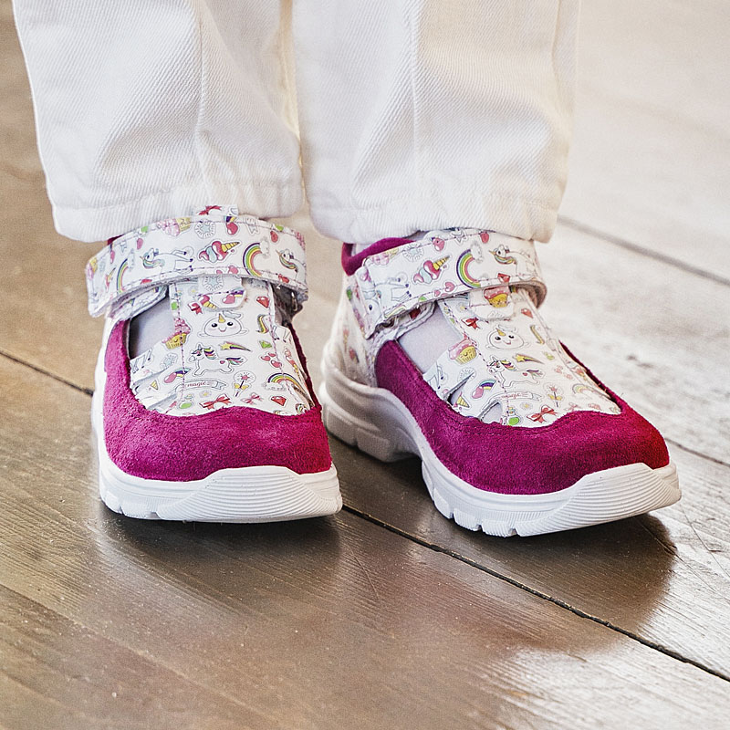 Туфли летние открытые малодетские, артикул 2340, цвет разноцветный купить в интернет-магазине Shoeslel с доставкой по России