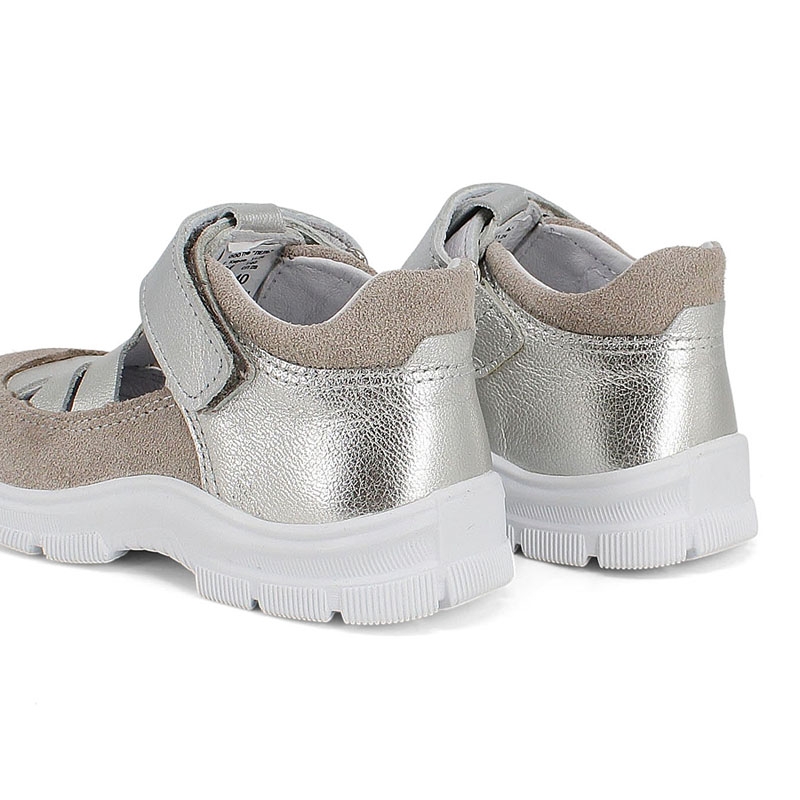 Туфли летние открытые малодетские, артикул 2340, цвет серебристый купить в интернет-магазине Shoeslel с доставкой по России