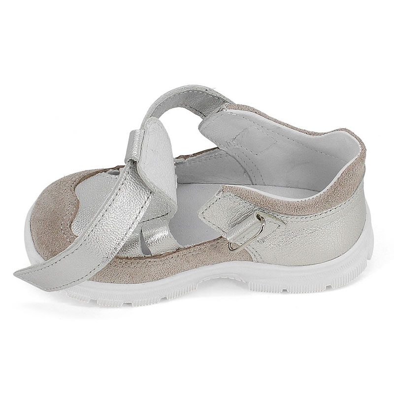 Туфли летние открытые малодетские, артикул 2340, цвет серебристый купить в интернет-магазине Shoeslel с доставкой по России