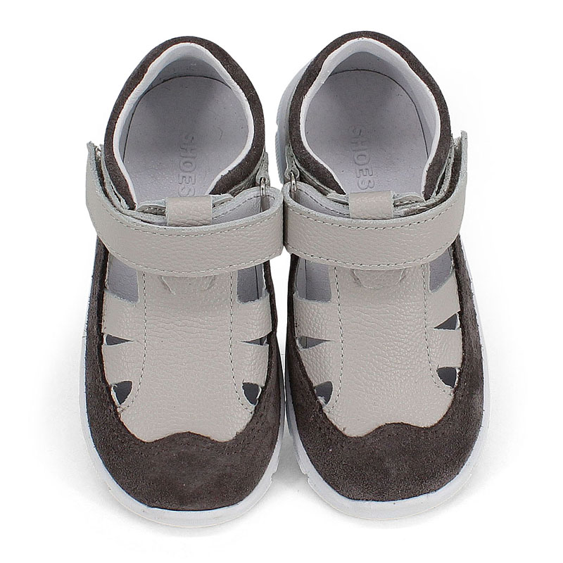 Туфли летние открытые малодетские, артикул 2340, цвет серый купить в интернет-магазине Shoeslel с доставкой по России