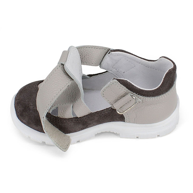 Туфли летние открытые малодетские, артикул 2340, цвет серый купить в интернет-магазине Shoeslel с доставкой по России