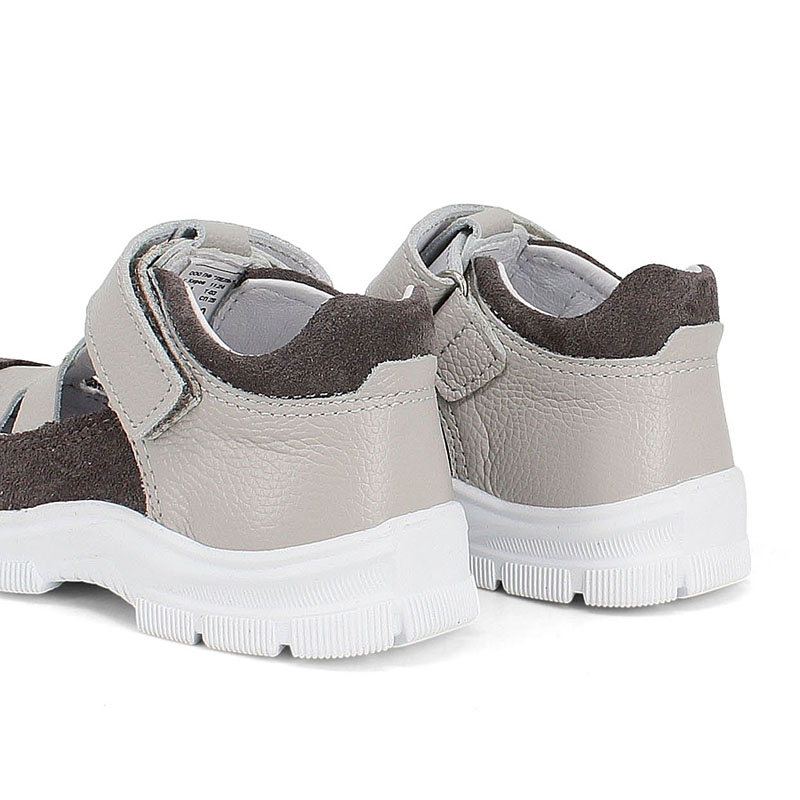 Туфли летние открытые малодетские, артикул 2340, цвет серый купить в интернет-магазине Shoeslel с доставкой по России