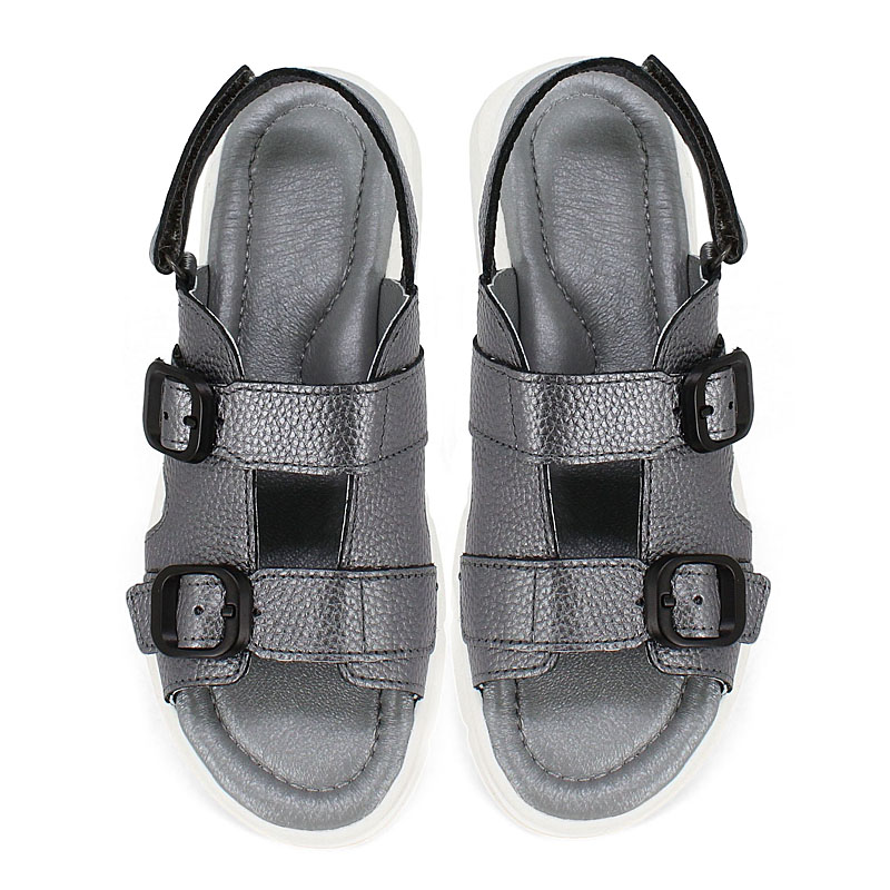 Туфли летние открытые, артикул 2341, цвет т.серебро купить в интернет-магазине Shoeslel с доставкой по России